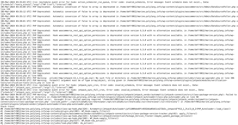 Exemplu de fișier jurnal de depanare - Sursa: site-ul meu de testare
