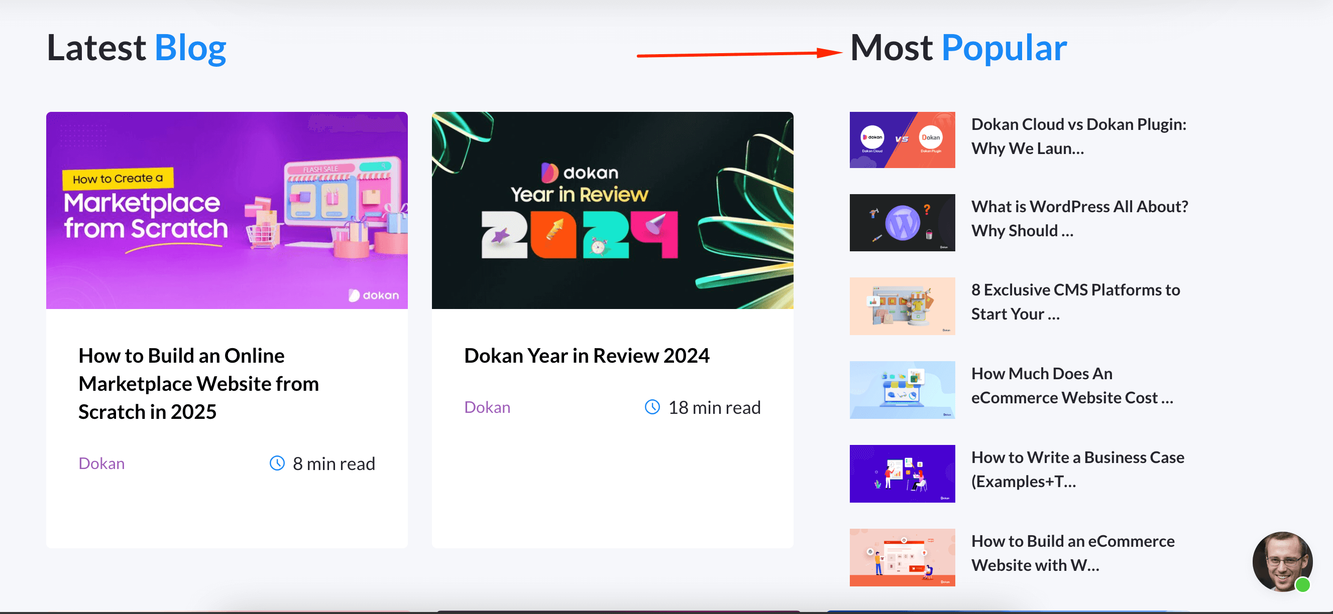 Ini adalah tangkapan layar dari posting populer