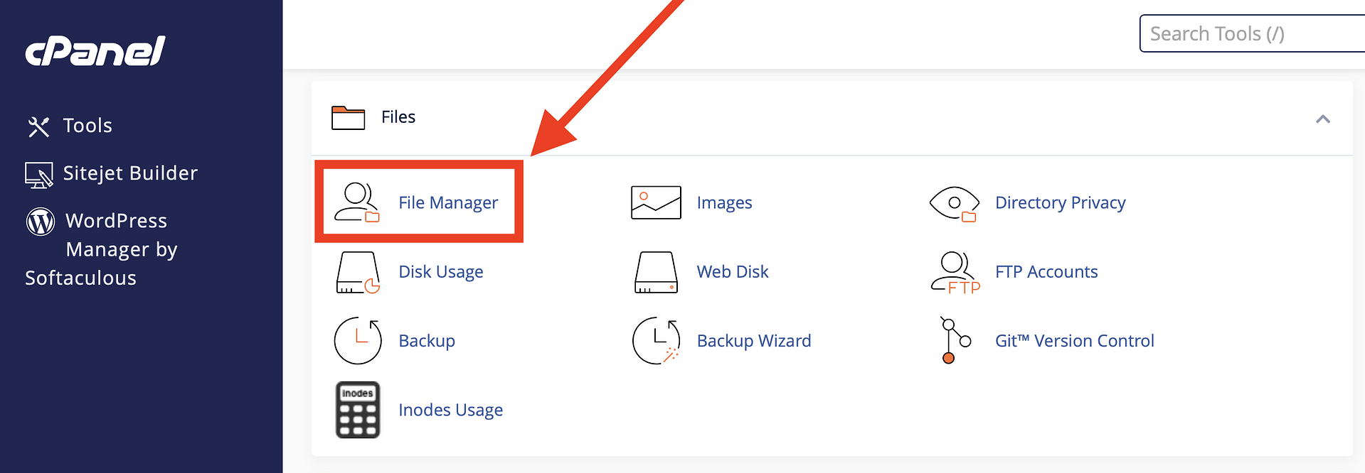 Mengakses File Manager melalui CPANEL.