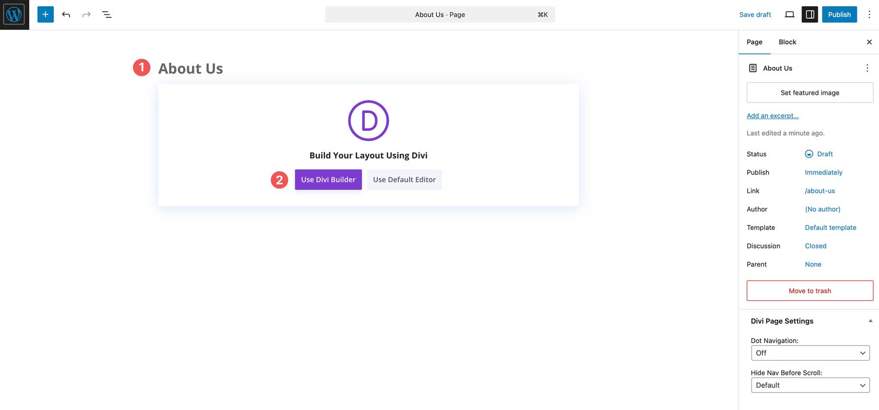 comment concevoir une page à environ avec divi