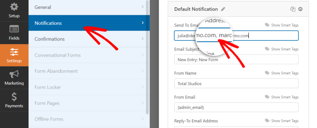 Form -Notification -Email - ISITWP - เครื่องตรวจจับธีม WordPress ฟรี form-notification-email