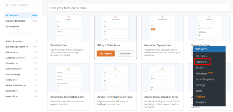 WPFORMS -TEMPLATES -PAGE - ISITWP - เครื่องตรวจจับธีม WordPress ฟรี wpforms templates page