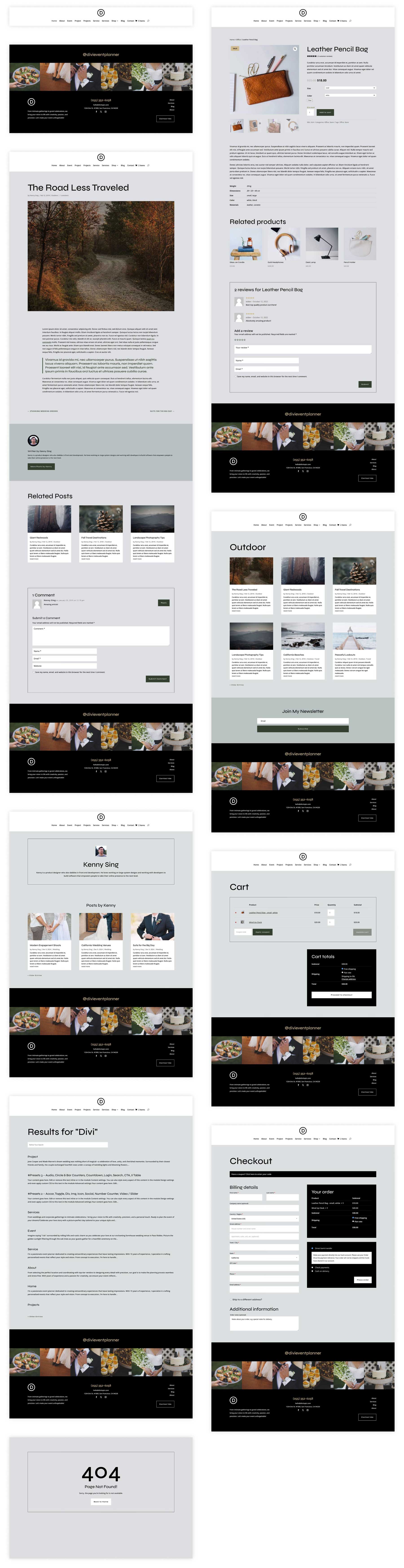 site de démarrage du planificateur d'événements pour divi