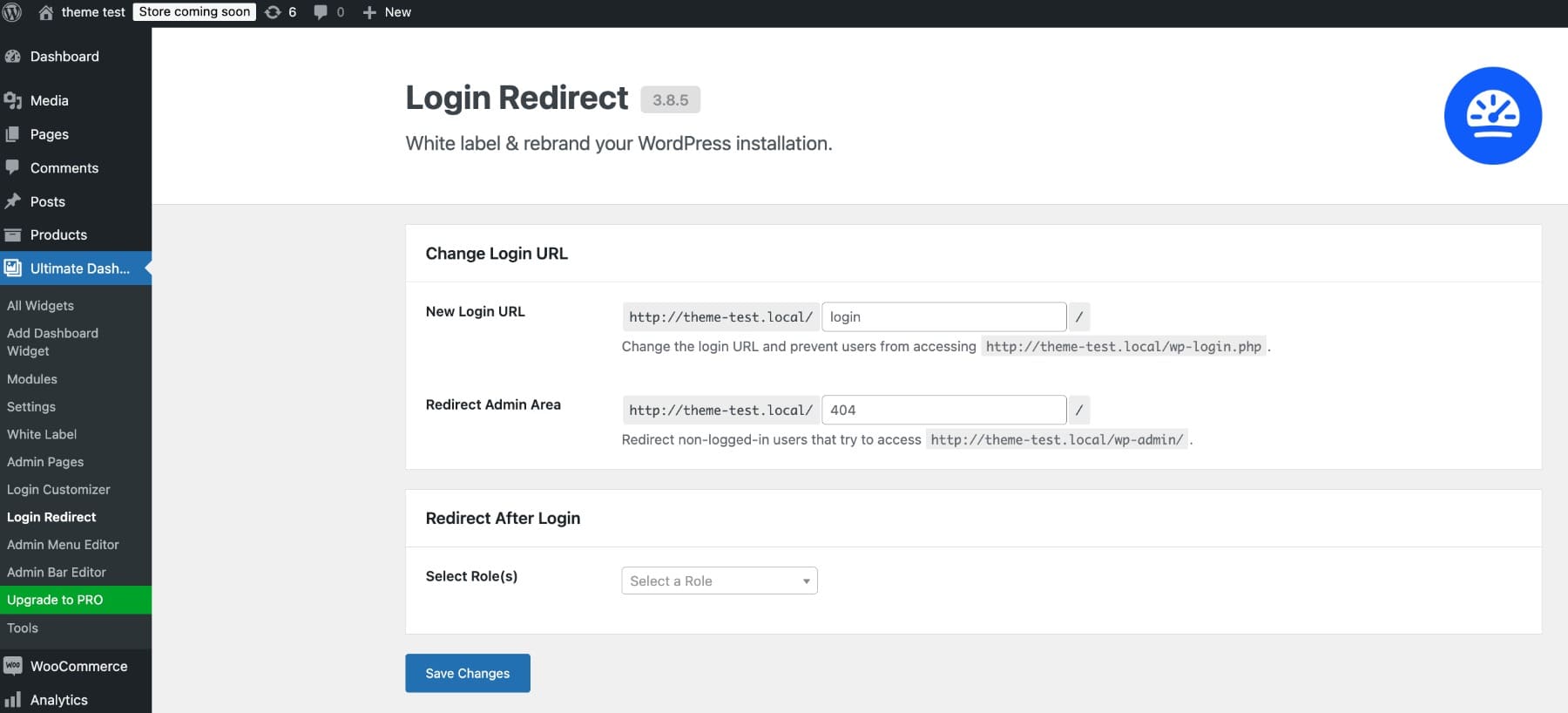 WordPress URL'si giriş yönlendirme
