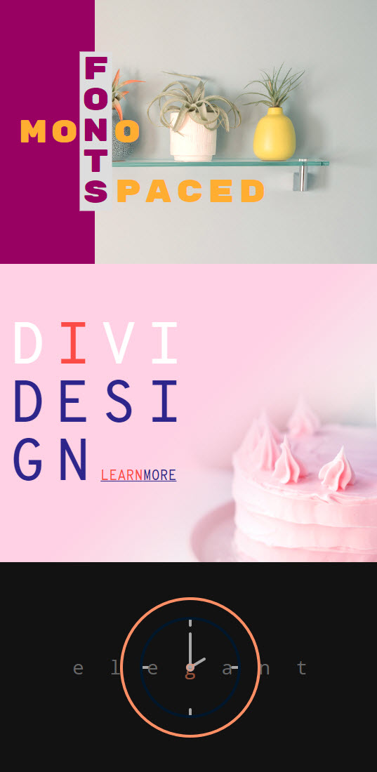 diseños de fuente divi monoespaciados