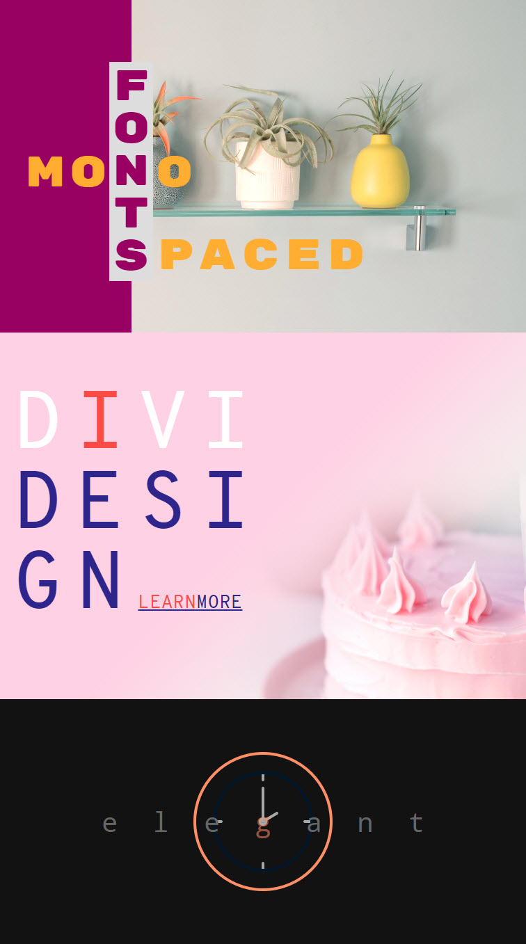 diseños de fuente divi monoespaciados