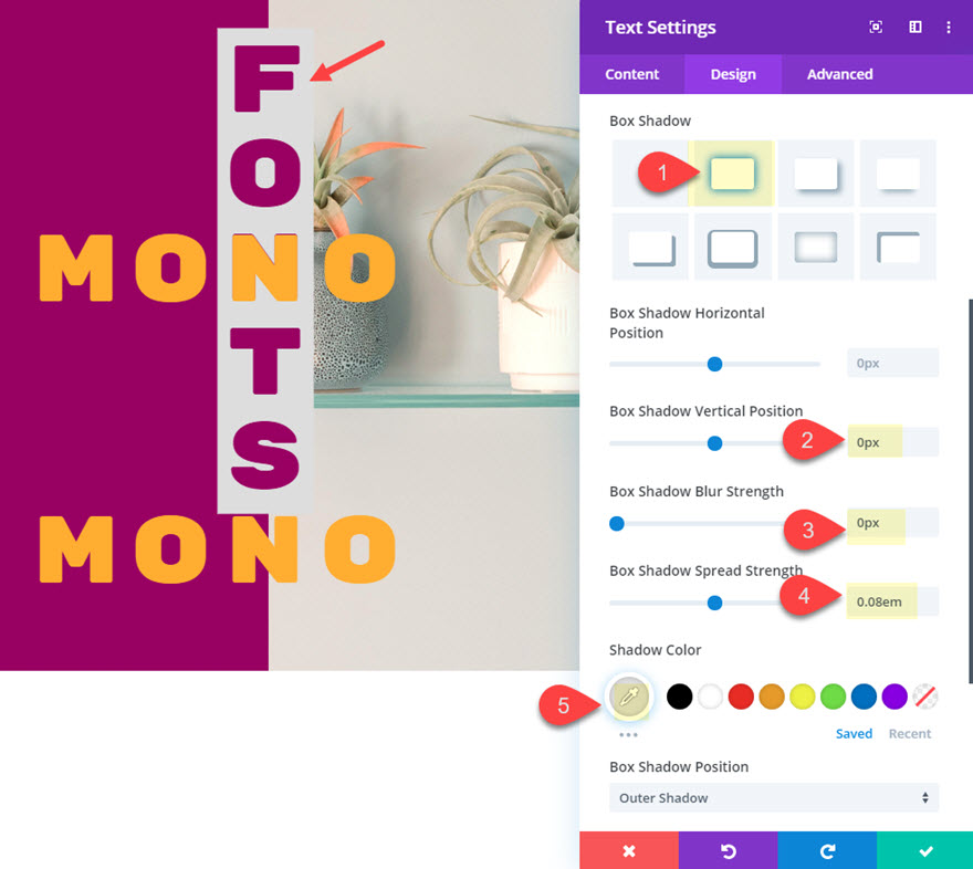 diseños de fuente divi monoespaciados