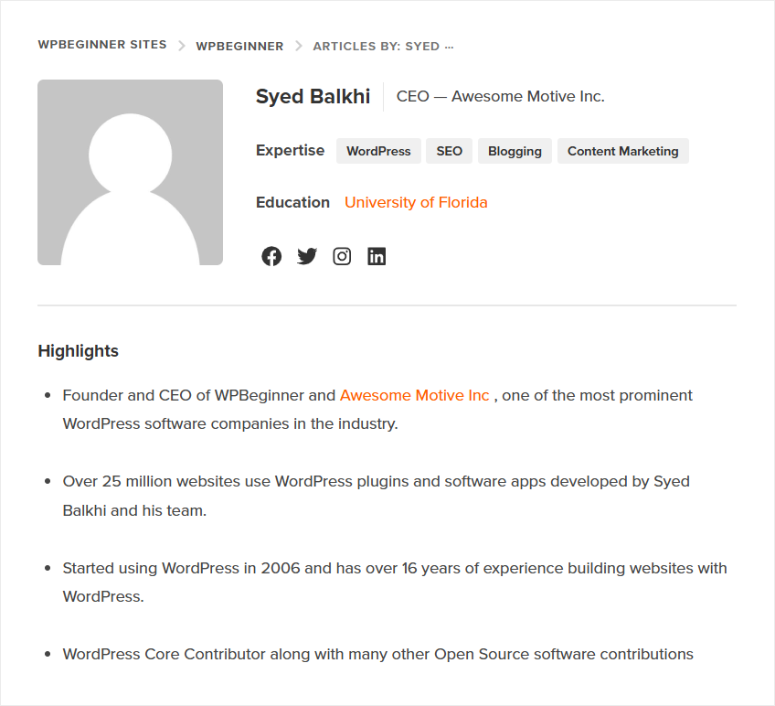 Contoh-Detail-Author-Bio-ISITWP-Detektor Tema WordPress Gratis example detailed author bio