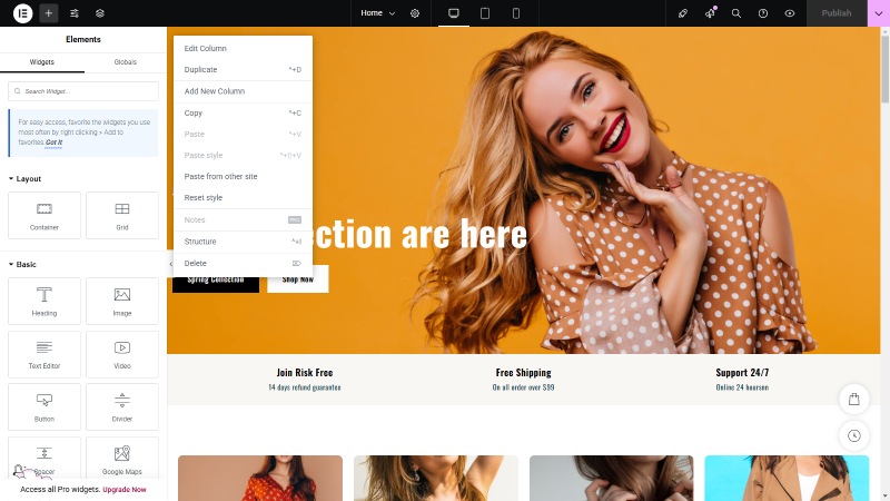 Nouveau modèle de site Web pour les vêtements (installation en un clic) 28 Clothing Elementor