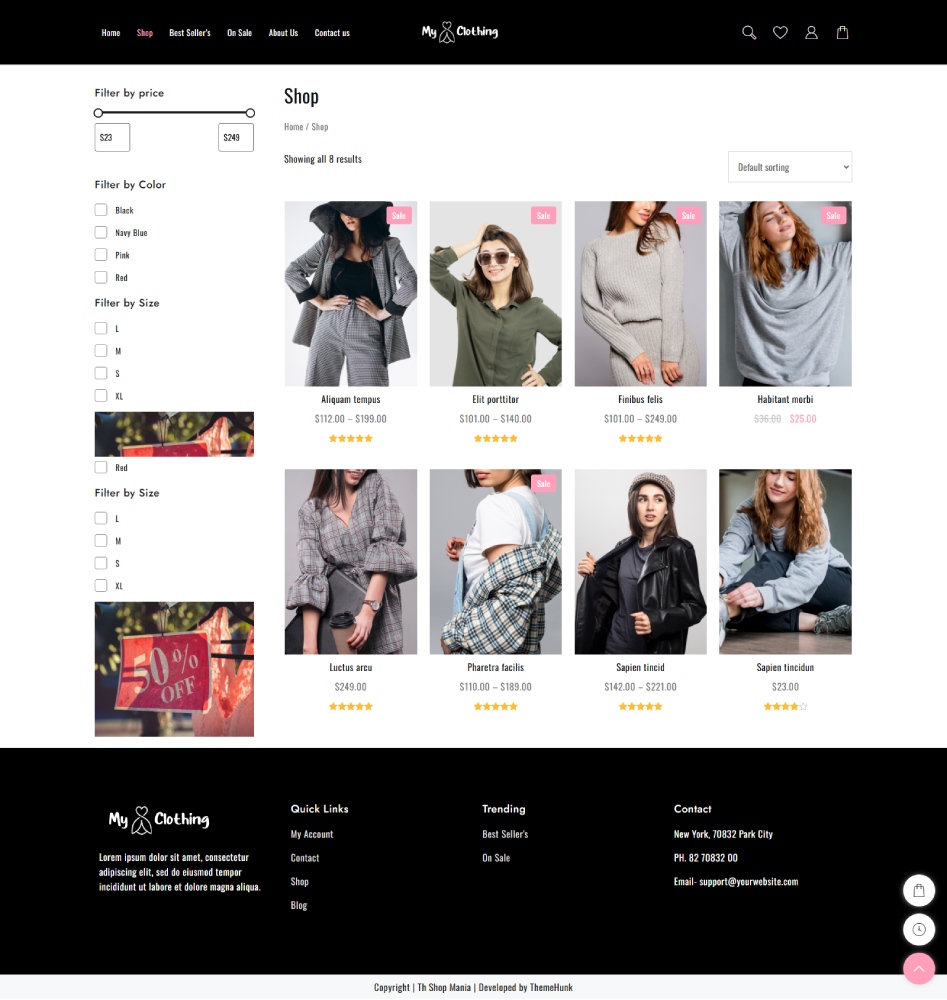 Nouveau modèle de site Web pour les vêtements (installation en un clic) 6 Clothing Shop