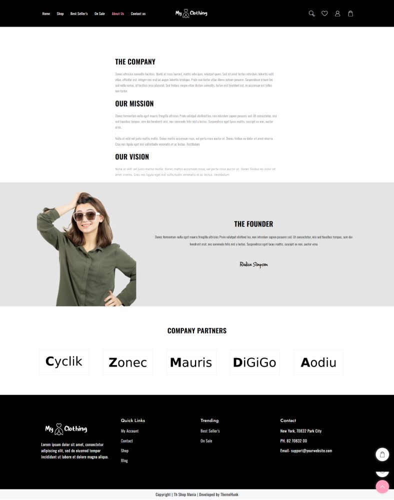Nouveau modèle de site Web pour les vêtements (installation en un clic) 4 Clothing About Us