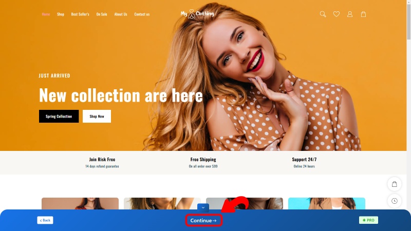 Nouveau modèle de site Web pour les vêtements (installation en un clic) 24 Clothing Continue