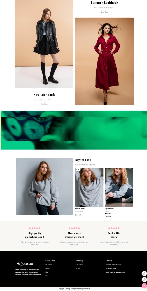 Nouveau modèle de site Web pour les vêtements (installation en un clic) 2 Clothing Home Page 2