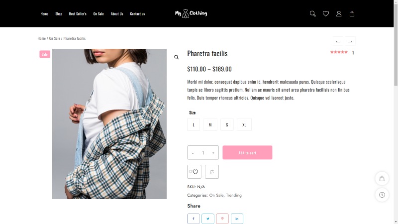 Nouveau modèle de site Web pour les vêtements (installation en un clic) 30 Clothing Product Page