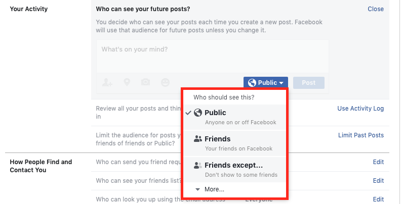 listă restricționată pe facebook