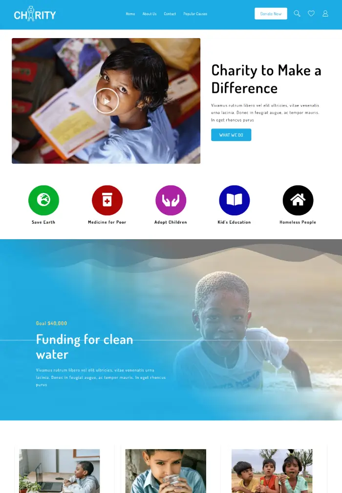 Website-Vorlagen erläutert: Typen, Vorteile und Beispiele im wirklichen Leben 8 non profit template 2346