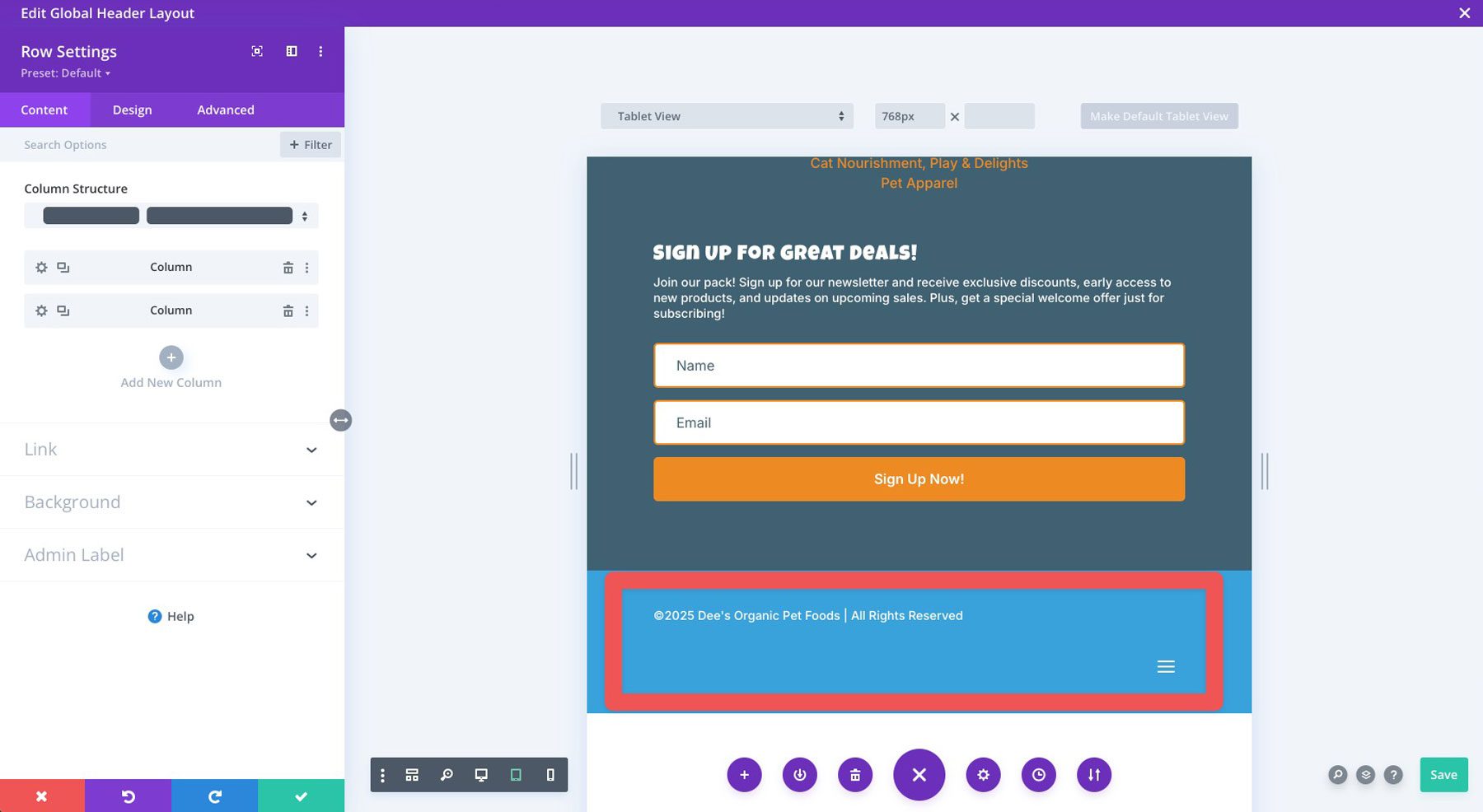 Misalignment Menu Divi di Seluler