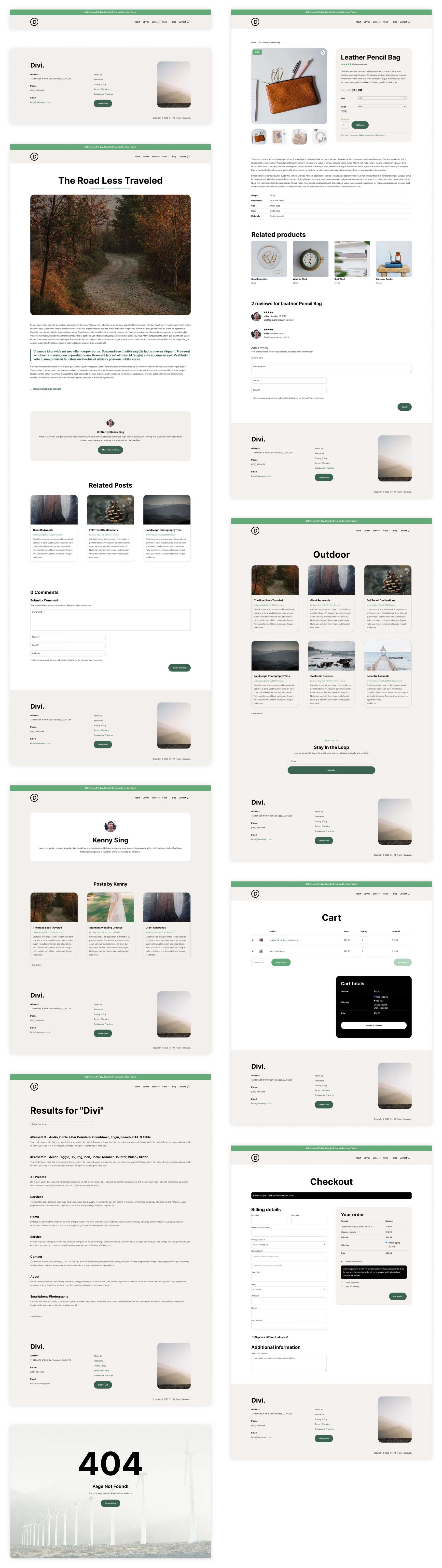 Sito di avviamento di sostenibilità per Divi