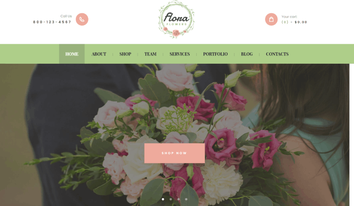 9 butikowe motywy i szablony WordPress do użycia 7 flowers boutique