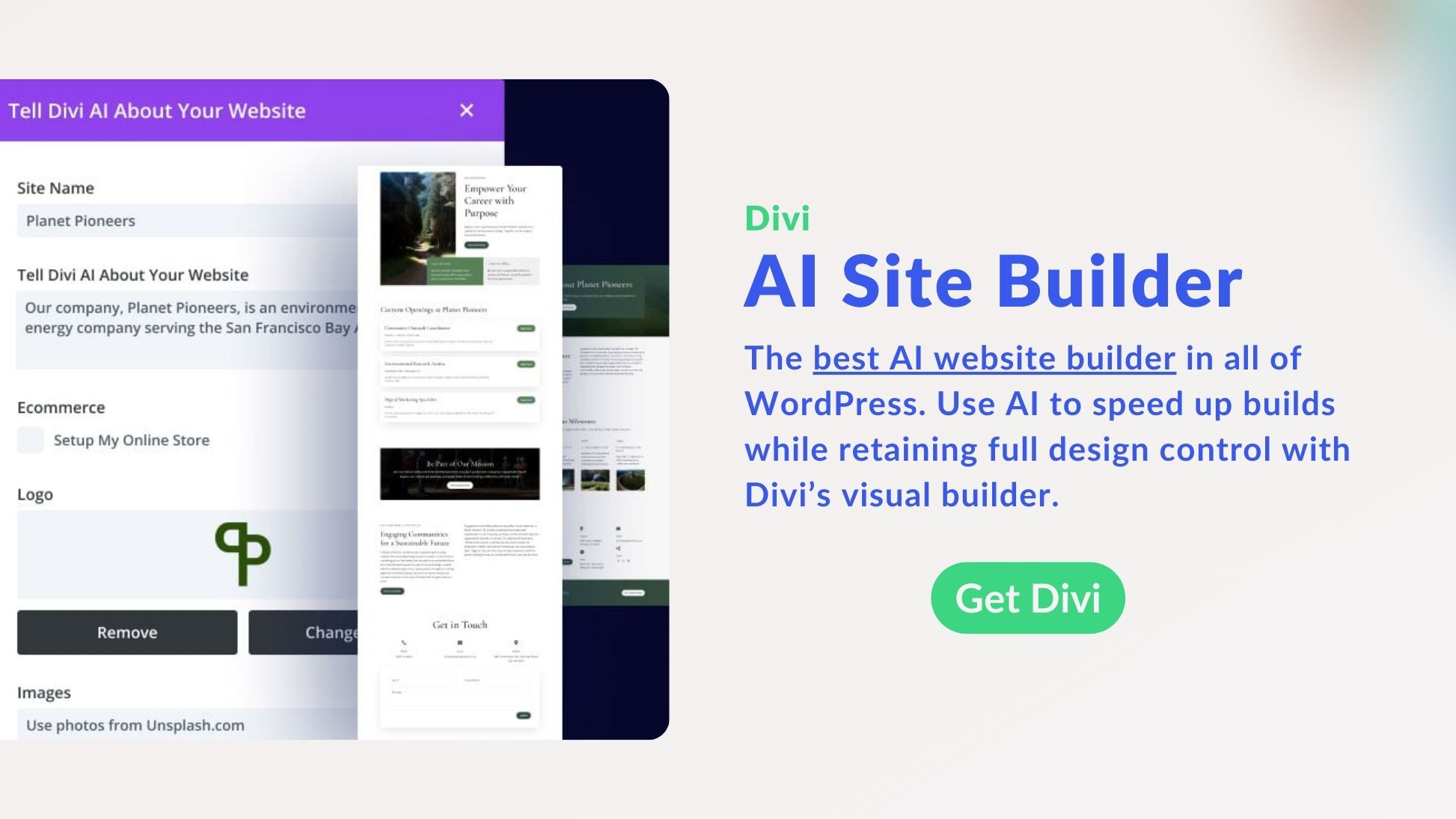 منشئ موقع Divi AI