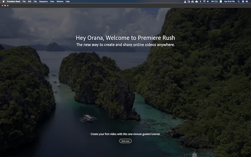 bienvenido a adobe rush