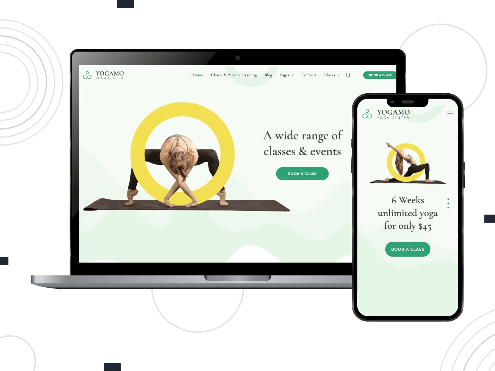 Yoga web siteleri için bir Gutenberg WordPress teması nasıl seçilir kolaj.