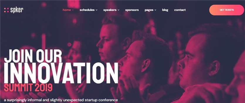 Konferans web siteleri için en iyi WordPress temalarının ekran görüntüsü.
