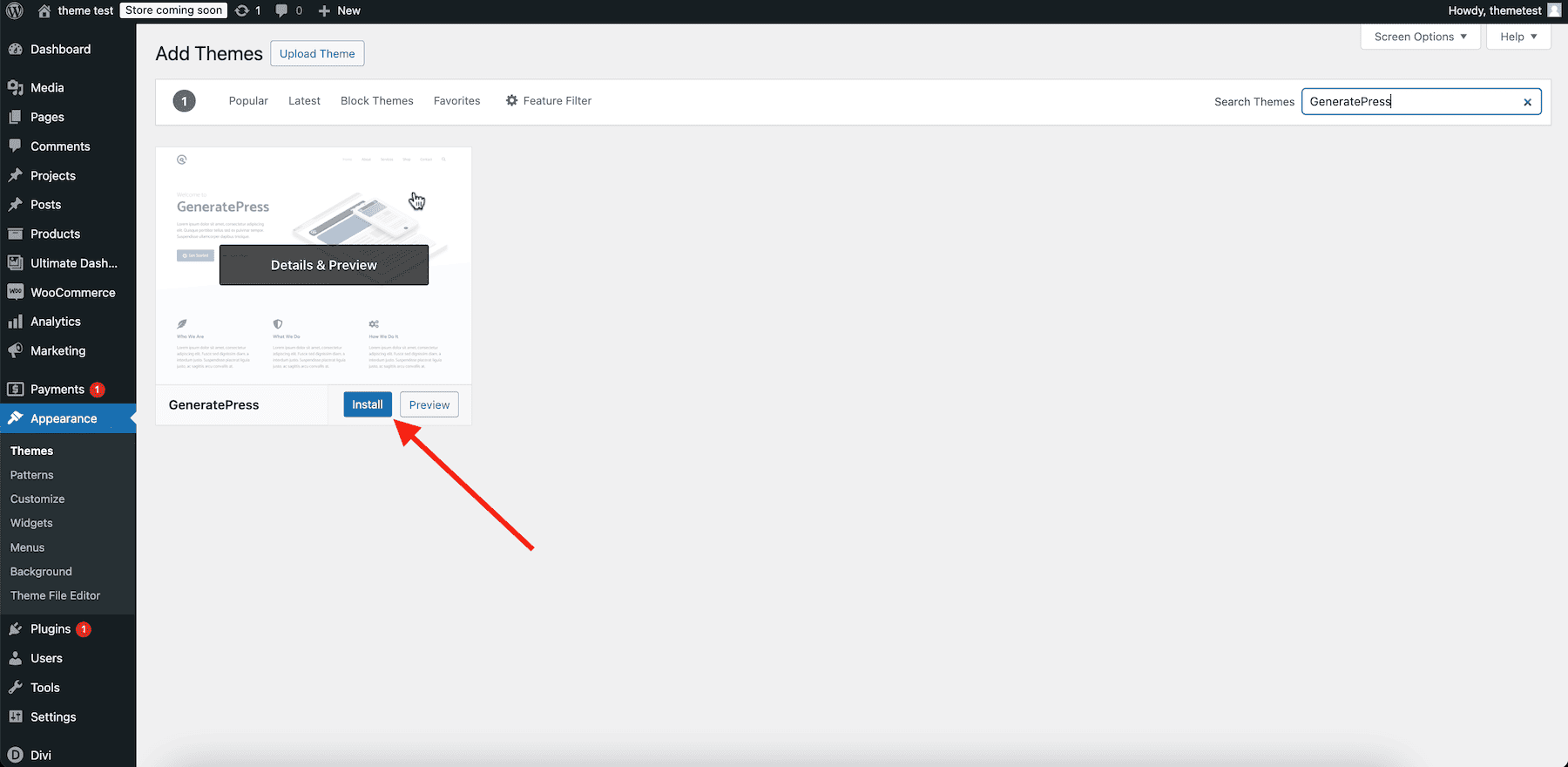 Instal WordPress Theme dari Dashboard