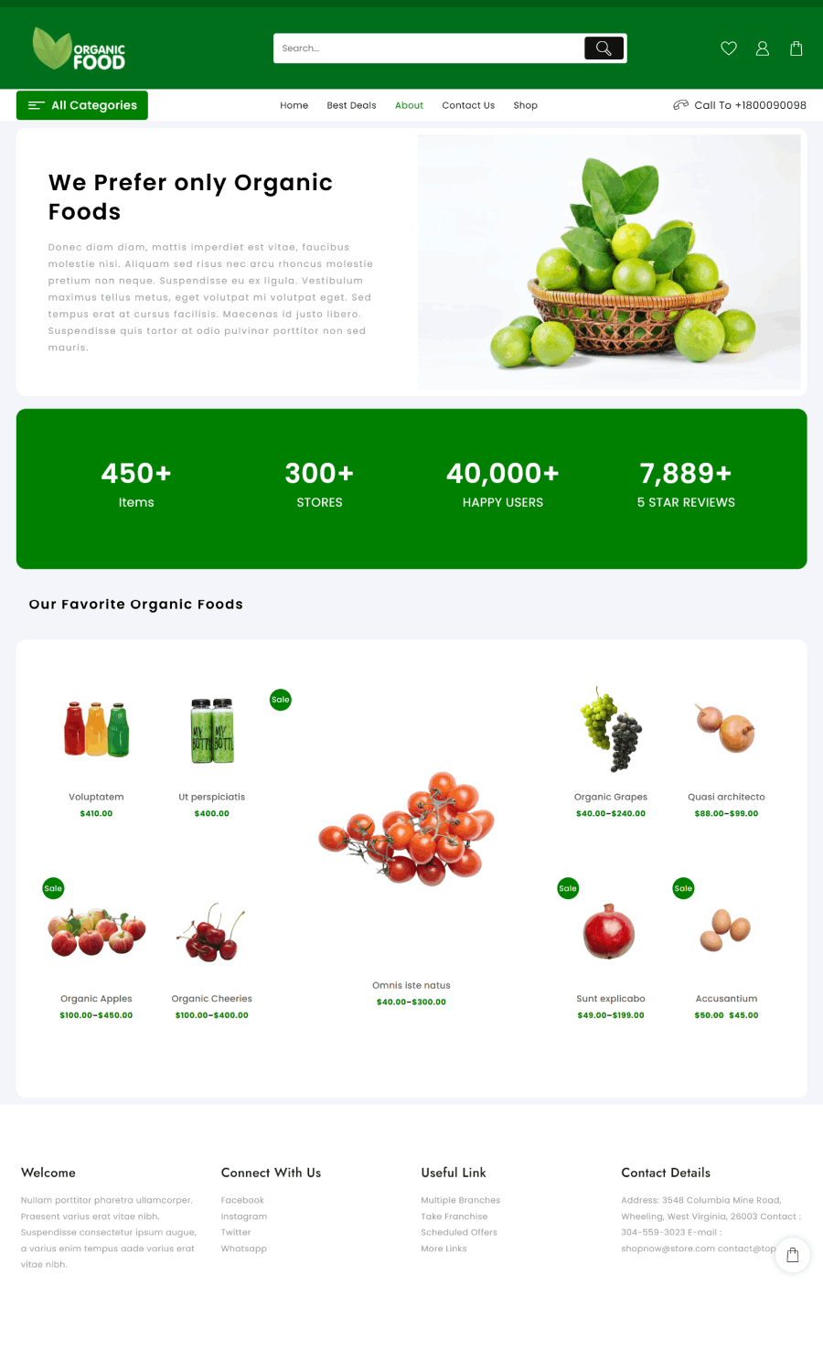 قالب موقع ويب جديد لمتجر الأطعمة العضوية (تثبيت نقرة واحدة) 5 about organic food 2