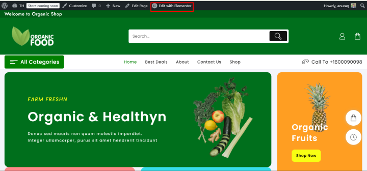 قالب موقع ويب جديد لمتجر الأطعمة العضوية (تثبيت بنقرة واحدة) 27 organic food edit with elementor 1
