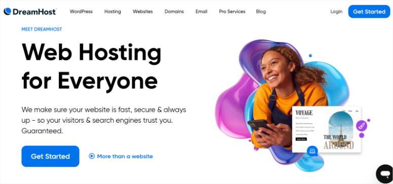 Dreamhost -Homepage - ISITWP - Detector de temas de WordPress gratis dreamhost homepage