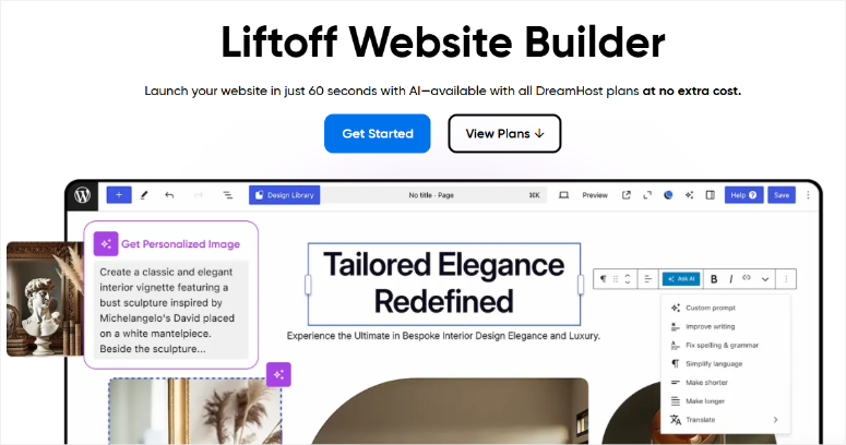 Dreamhost-Liftoff-Ai-Builder-ISITWP-Detector de temas de WordPress gratis dreamhost liftoff ai builder