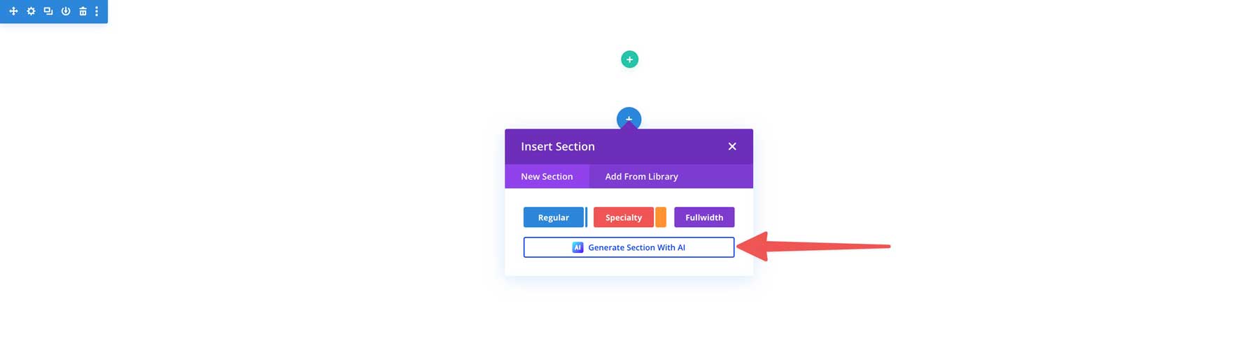 generar una sección con divi ai