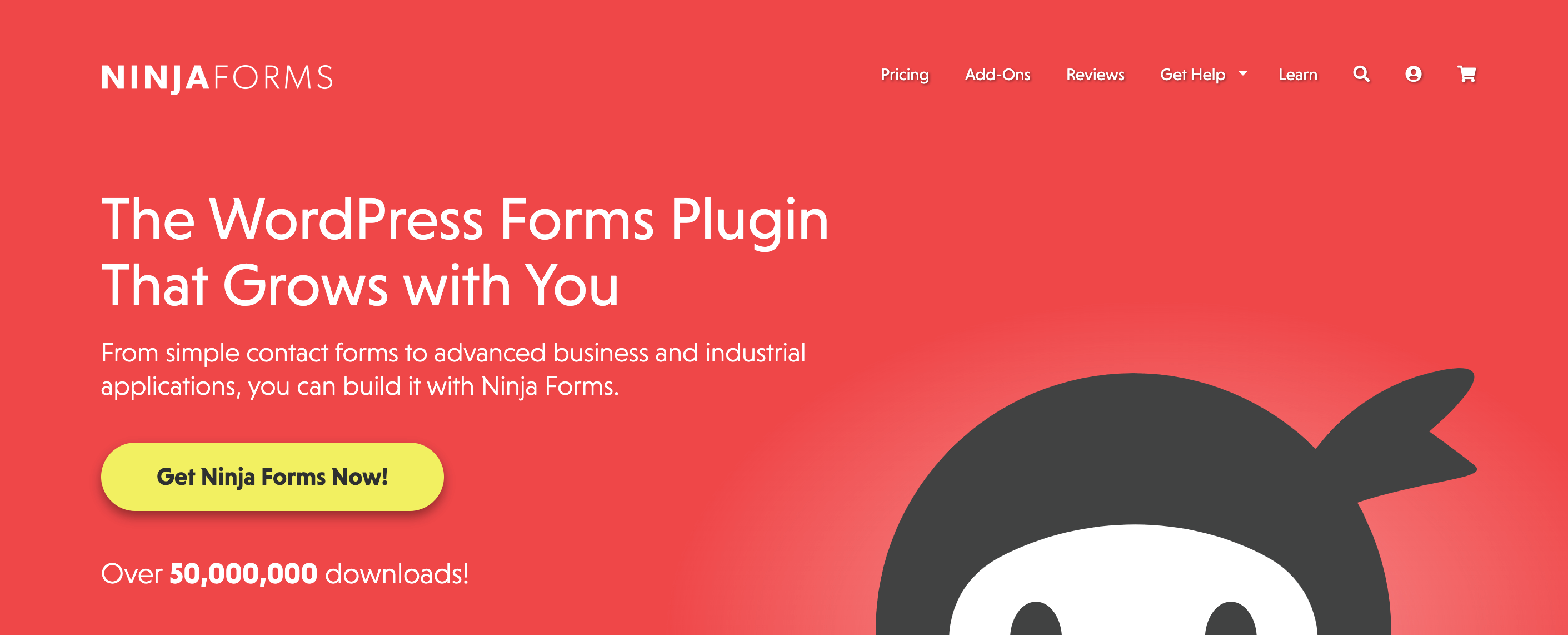 Ini adalah tangkapan layar beranda dari plugin Ninja Forms