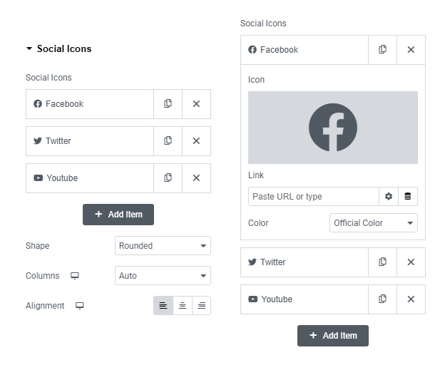 如何使用Elementor 19创建自定义WooCommerce产品页面 Elementor Social Icons Setting