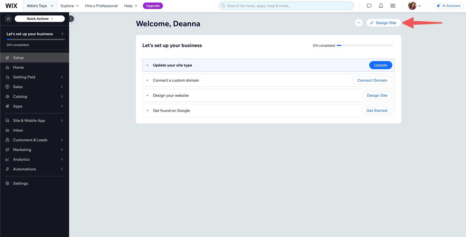 Diseñe su sitio web con Wix