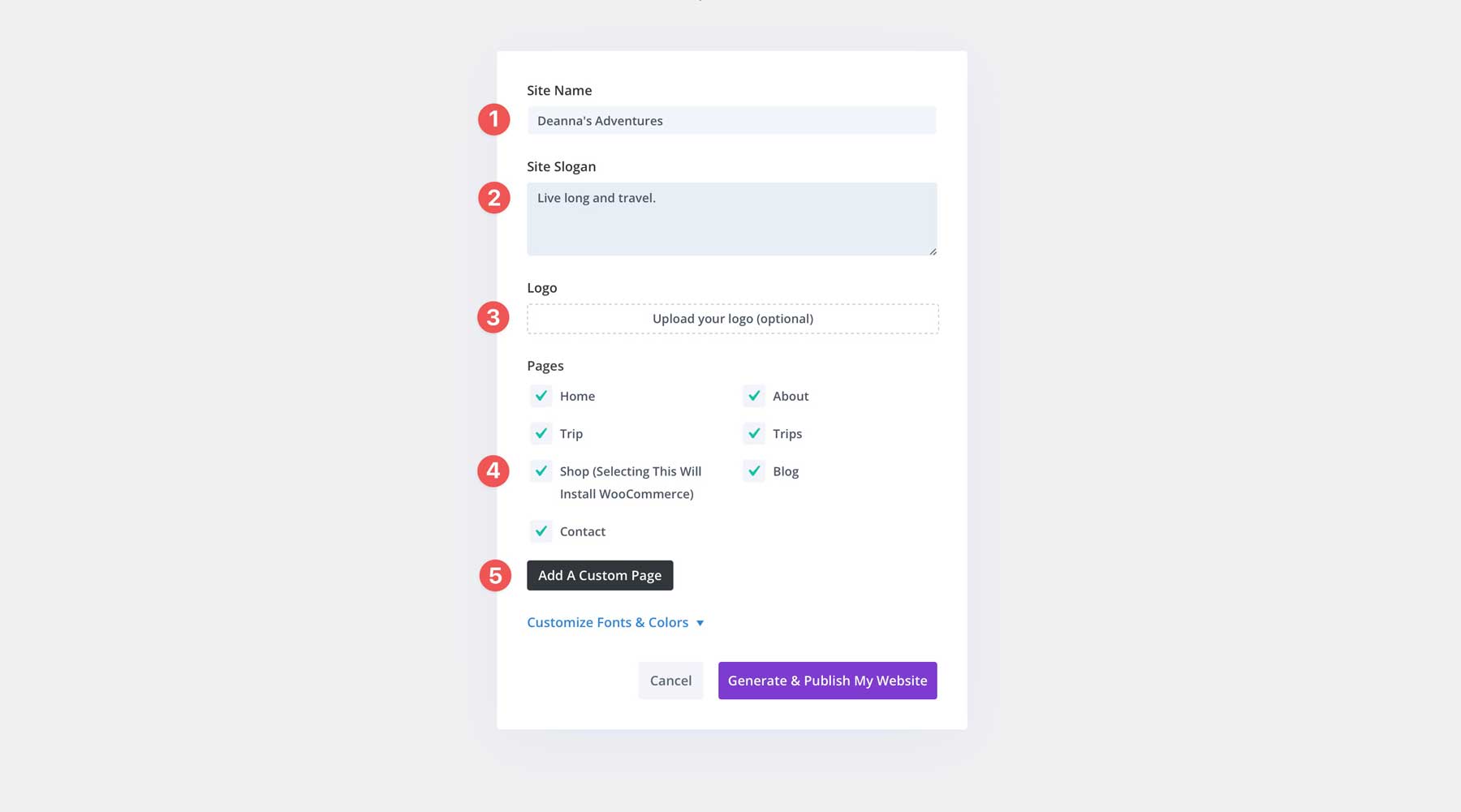 Construya un sitio web rápidamente