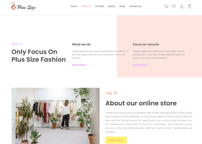 Nowy szablon witryny dla sklepu plus size (instalacja jednego kliknięcia) 3 About page