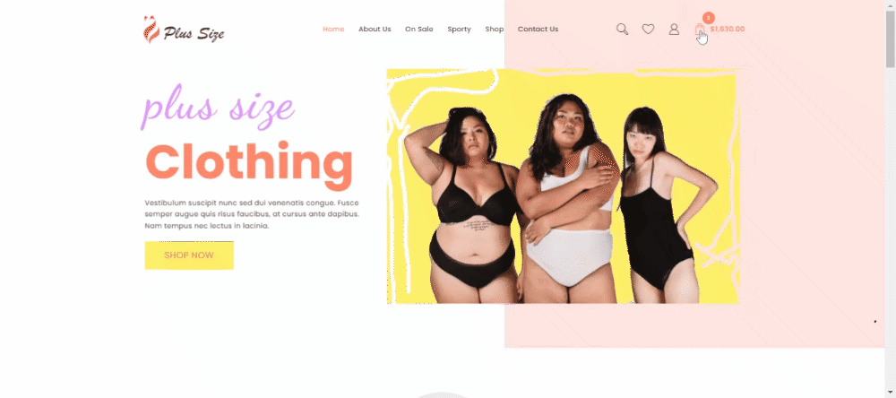 Nowy szablon witryny dla sklepu plus size (instalacja jednego kliknięcia) 8 shopping cart