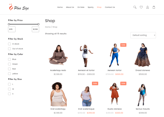 Nowy szablon witryny dla sklepu plus size (instalacja jednego kliknięcia) 4 Shop page