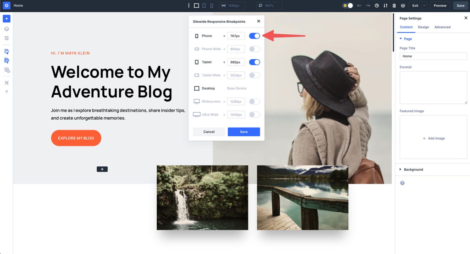 Divi 5斷點選項
