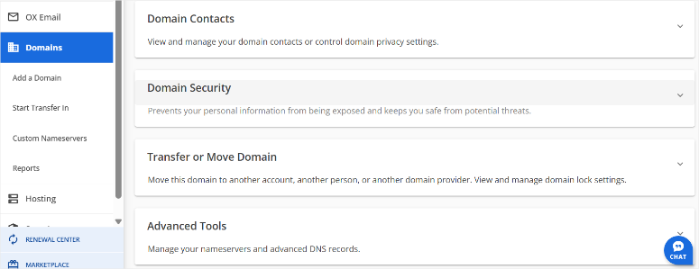 Bluehost -Domain -Management - ISITWP - Ücretsiz WordPress Tema Dedektörü bluehost domain management