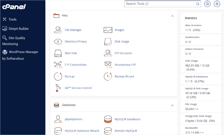 Bluehost -CPanel - ISITWP - Ücretsiz WordPress Tema Dedektörü bluehost cpanel