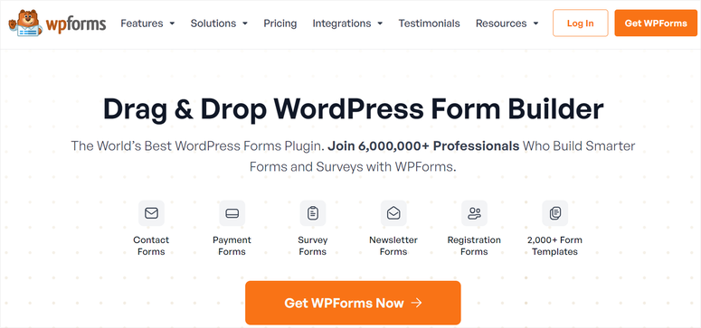 WPForms -HomePage -ISITWP- 무료 WordPress 테마 검출기 wpforms homepage