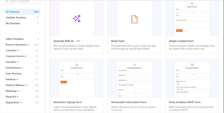 WPForms -Lite -Templates - ISITWP - كاشف موضوع WordPress المجاني wpforms lite templates