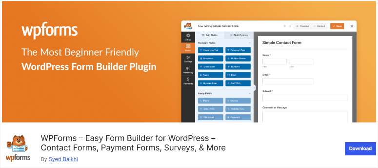 WPForms -Lite - ISITWP - كاشف موضوع WordPress المجاني wpforms lite