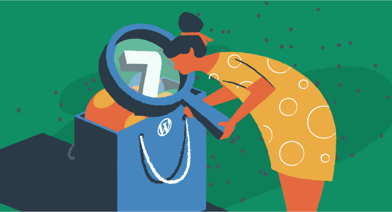 O femeie se uită la o pungă de 7 sfaturi suplimentare WordPress.