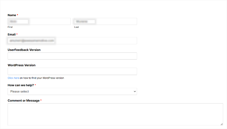 UserFeedback -ticket -Form -ISITWP-免费WordPress主题检测器 userfeedback ticket form