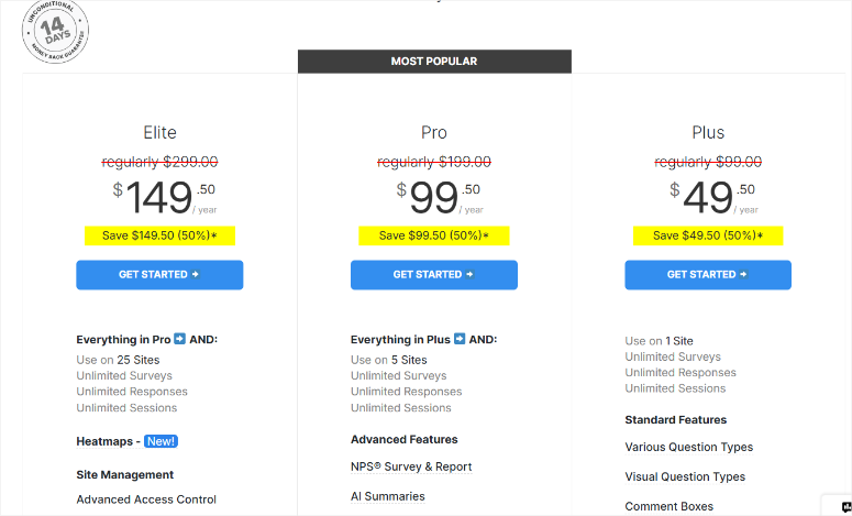UserFeedBack -priping -ISITWP-免费WordPress主题检测器 userfeedback pricing