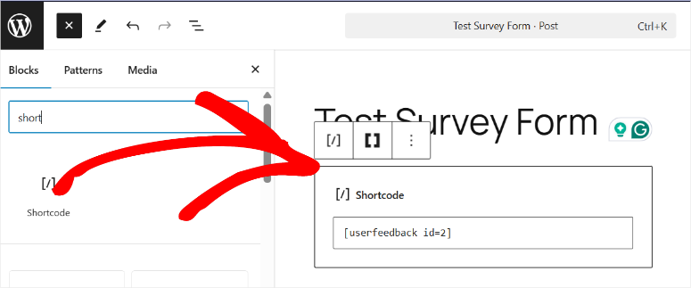 UserFeedback -ShortCode -ISITWP-免费WordPress主题检测器 userfeedback shortcode